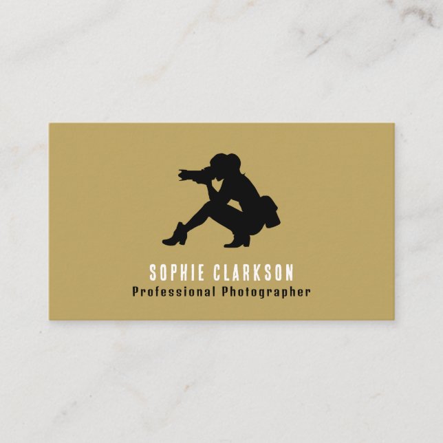 Female Silhouette, Photographer, Photography Business Card (Front)