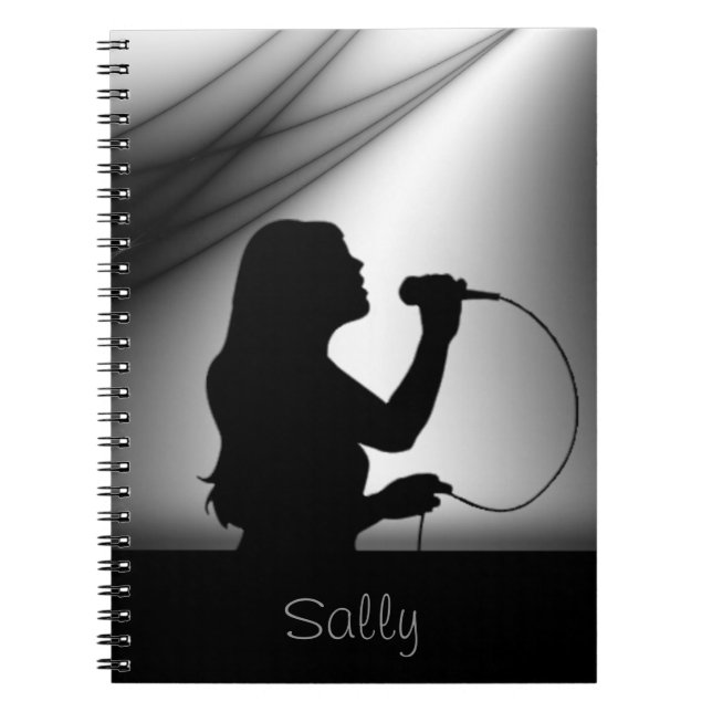 Female Singer Silver Curtain Personal Notebook (Front)