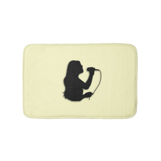 Female Singer Yellow Bath Mat (Front)