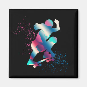 Female Skateboarder Magnet