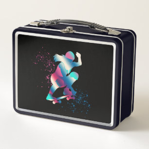 Female Skateboarder Metal Lunch Box