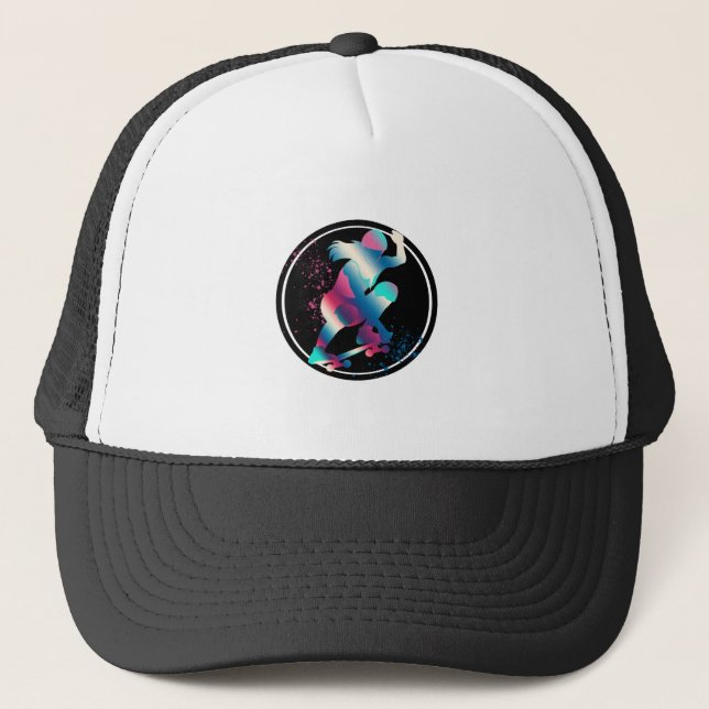 Female Skateboarder Trucker Hat (Front)