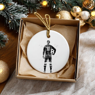 Female Soccer Goalie Ceramic Ornament