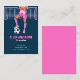 Female soccer pink business card