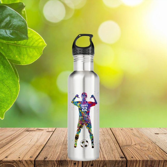 Female Soccer Player 710 Ml Water Bottle (Creator Uploaded)