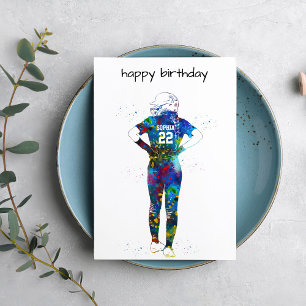 Female Softball Player Card