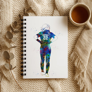 Female Softball Player Notebook