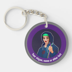 Female Software / Network Engineers - your text Key Ring