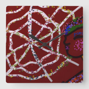 Female Spider Pharaoh  Square Wall Clock