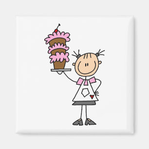 Female Stick Figure Baker Tshirts and Gifts Magnet