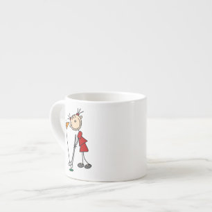 Female Stick Figure Golfer Espresso Cup