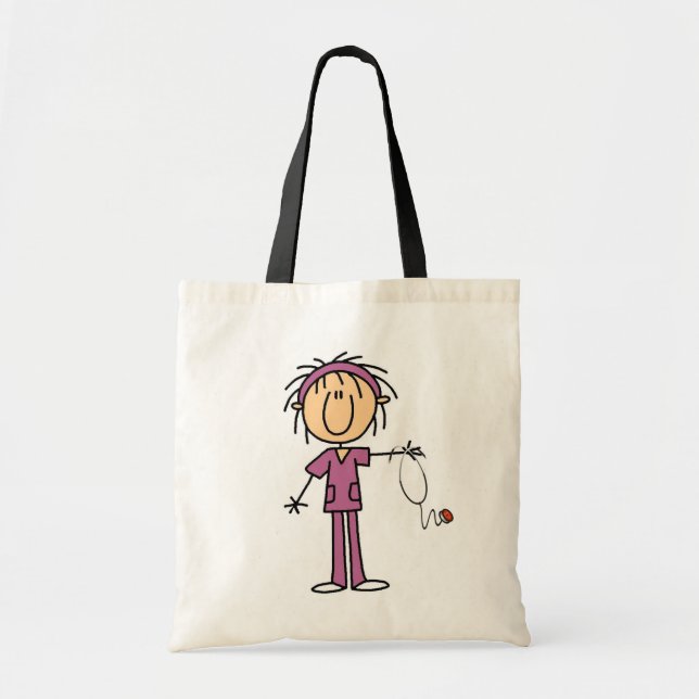 Female Stick Figure Nurse Tote Bag (Front)