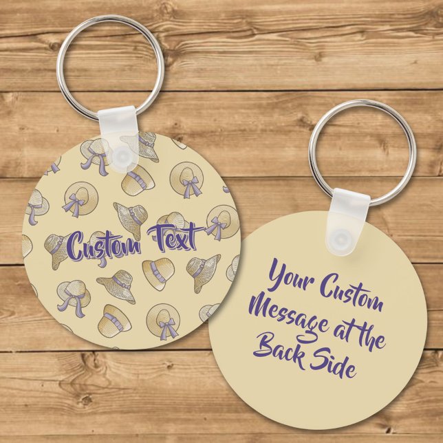 Female Summer Hats Beige Key Ring (Creator Uploaded)