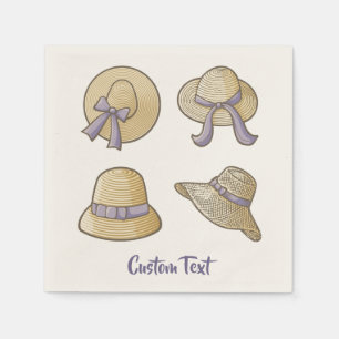 Female Summer Hats Beige Napkin