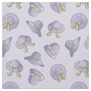 Female Summer Hats Lilac Pattern Fabric