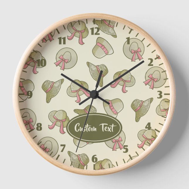 Female Summer Hats Yellow Clock (Front)