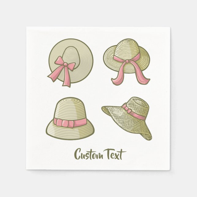 Female Summer Hats Yellow Napkin (Front)