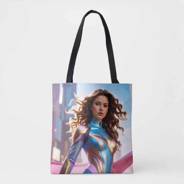 FEMALE SUPERHERO - SCI-FI FANTASY TOTE BAG (Front)
