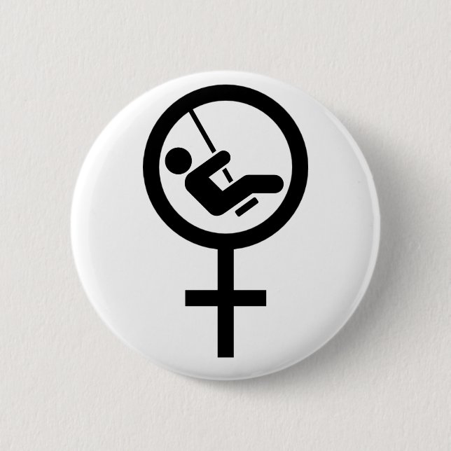 Female Swinger 6 Cm Round Badge (Front)