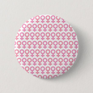 Female symbol 6 cm round badge
