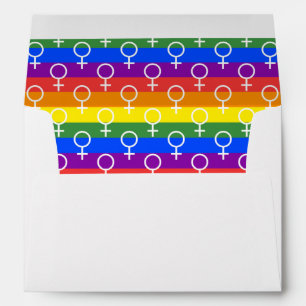 Female Symbol Rainbow Pattern Envelope
