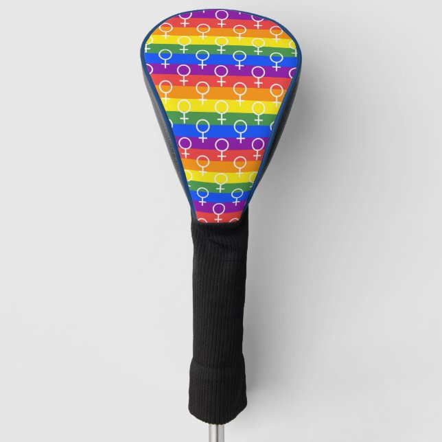 Female Symbol Rainbow Pattern Golf Head Cover (Front)