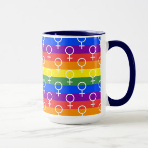 Female Symbol Rainbow Pattern Mug