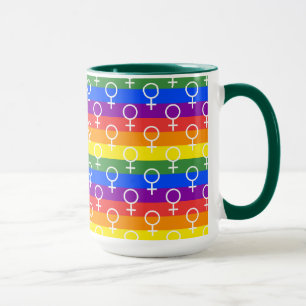 Female Symbol Rainbow Pattern Mug
