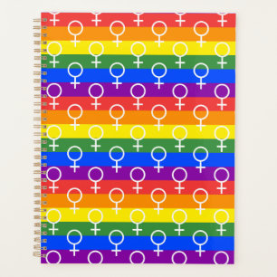 Female Symbol Rainbow Pattern Planner