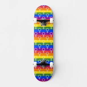 Female Symbol Rainbow Pattern Skateboard