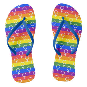 Female Symbol Rainbow Pattern Thongs
