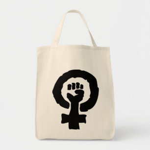 Female symbol solidarity hand large cloth bag