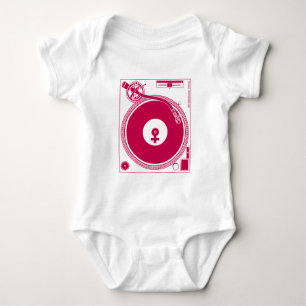 Female Symbol Turntable Deck - DJ Disc Jockey Baby Bodysuit