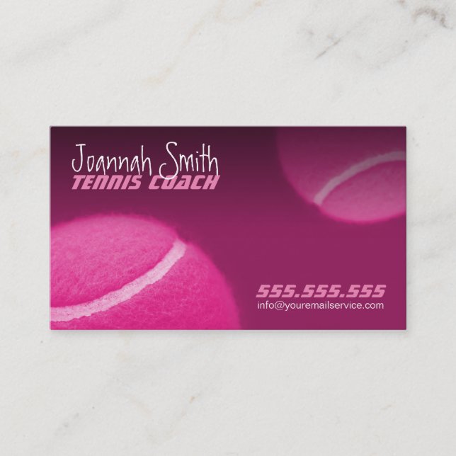 Female Tennis Coach Card - Tennis Instructore (Front)