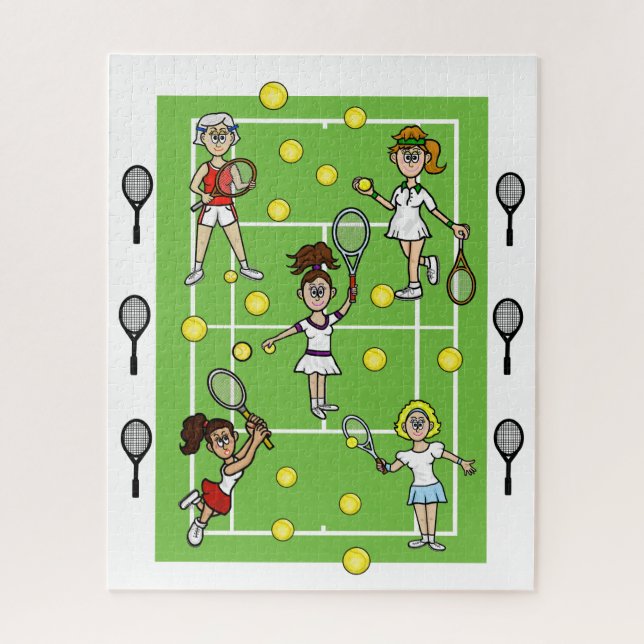 Female Tennis Gals Puzzle Fun (Vertical)