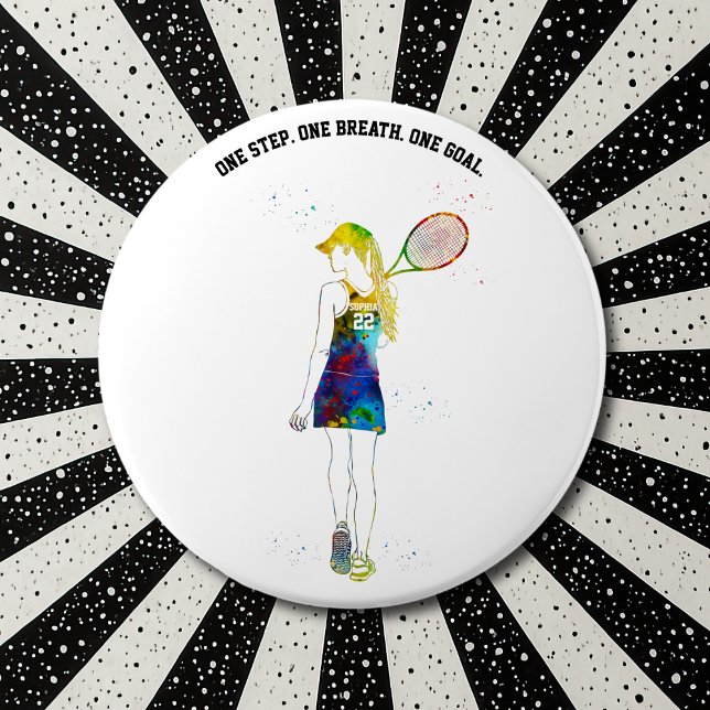 Female Tennis Player 6 Cm Round Badge (Creator Uploaded)
