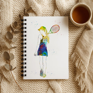 Female Tennis Player Notebook