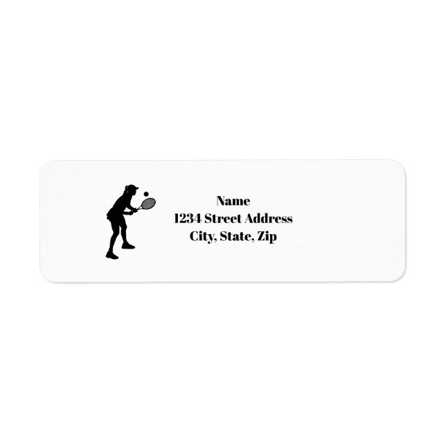 Female Tennis Player Silhouette Address Labels (Front)