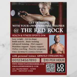 Female Trainer, Personal trainer, Gym Advertising Flyer
