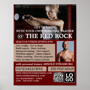 Female Trainer, Personal trainer, Gym Advertising Poster