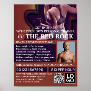 Female Trainer, Personal trainer, Gym Advertising Poster