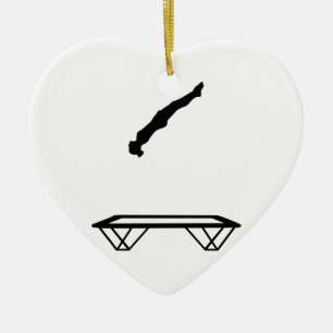 Female trampolinist ceramic ornament