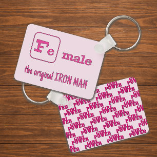 Female triathlon sports joke pink key ring