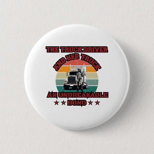 Female Trucker Strong Road Bond Pride Power Design 6 Cm Round Badge