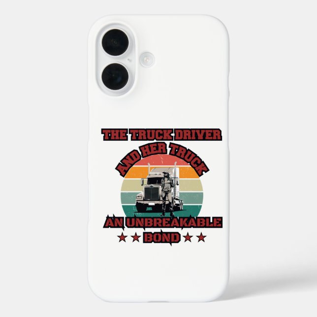 Female Trucker Strong Road Bond Pride Power Design Case-Mate iPhone Case (Back)