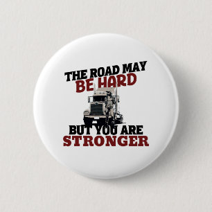 Female Trucker Strong Road Resilient Journey Pride 6 Cm Round Badge