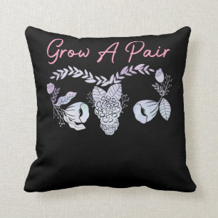 Female Uterus Grow A Pair Flower Ovary Feminist Cushion