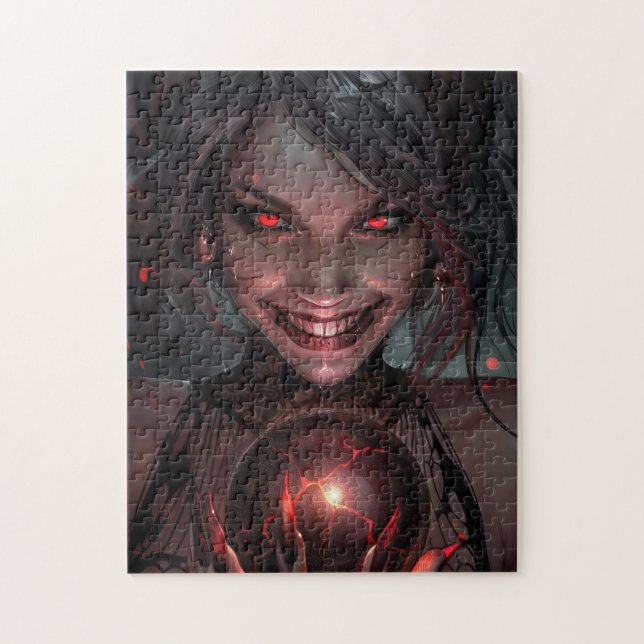 Female Vampire Smiling with an Orb Jigsaw Puzzle (Vertical)