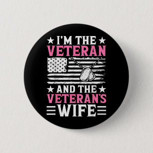 Female Veteran And Veterans Wife Women Veteran Mum 6 Cm Round Badge