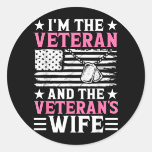 Female Veteran And Veterans Wife Women Veteran Mum Classic Round Sticker